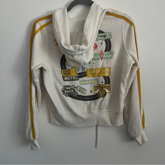Disney Car’s Radiator Springs Zip Up Hoodie Cream-Girls Size Medium - Picture 6 of 8